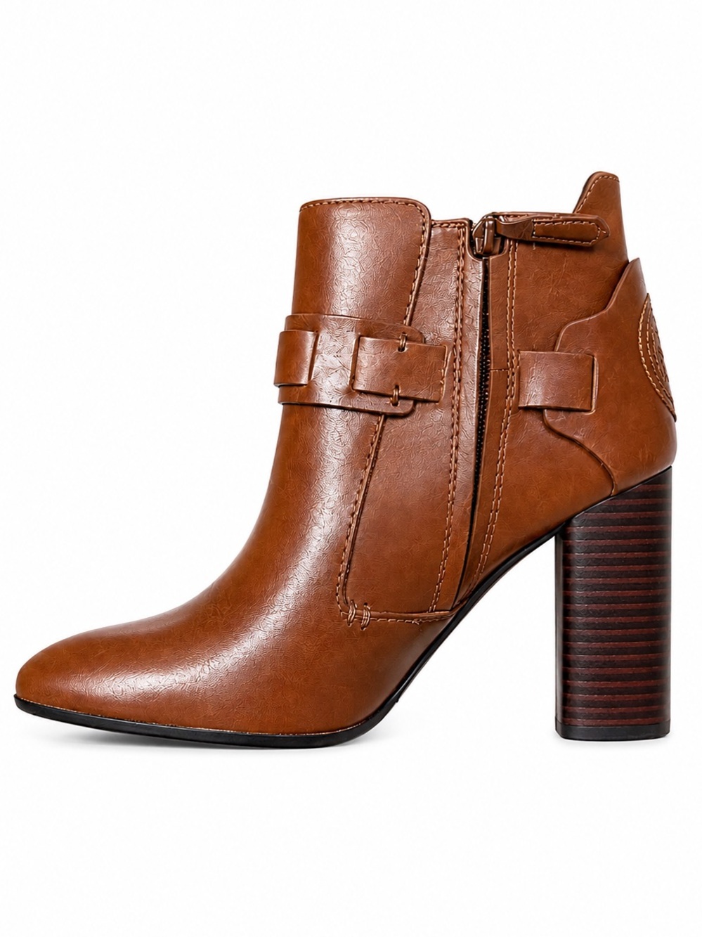 Tory Burch Colton 85MM Brown Leather Ankle Boots Booties 50902 - Picture 7 of 8